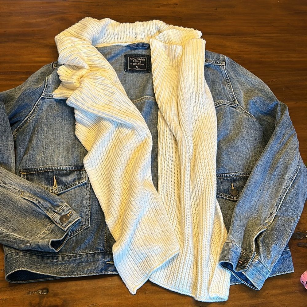 Abercrombie & Fitch Jeans Jacket with collar Sz XL - Picture 9 of 9